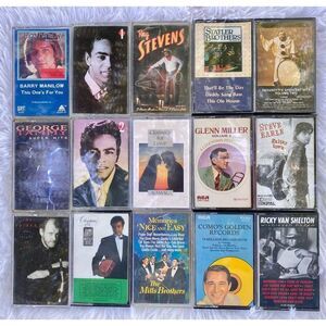 Set Of 15 Vintage Male Music Artist 70’s 80’s 90’s Cassette Tapes Bundle Deal